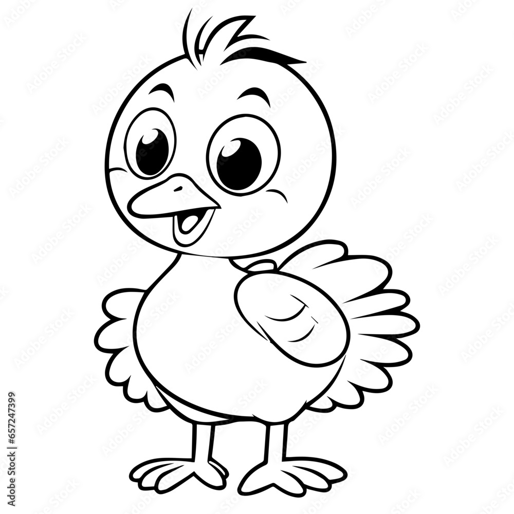 Fototapeta premium Silhouette turkey on white background. Farm animals collection. Icon