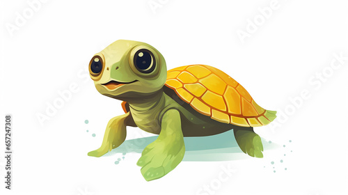 Cute Baby Turtle Vector Illustration