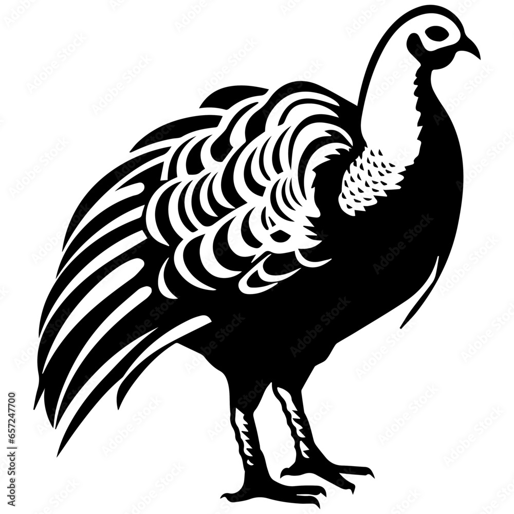 Silhouette turkey on white background. Farm animals collection. Icon Silhouette turkey on white background. Farm animals collection. Icon