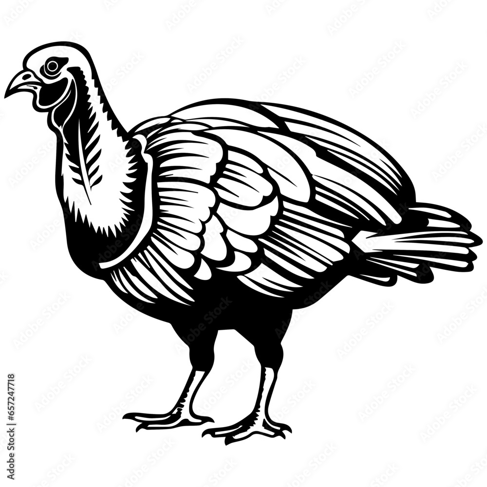 Silhouette turkey on white background. Farm animals collection. Icon Silhouette turkey on white background. Farm animals collection. Icon