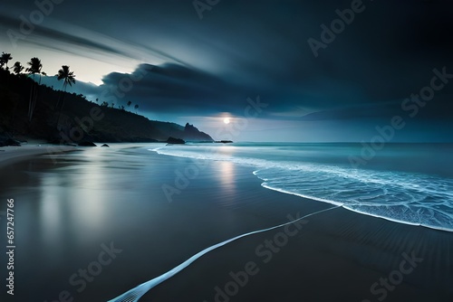 sea view with beach generated by AI technology