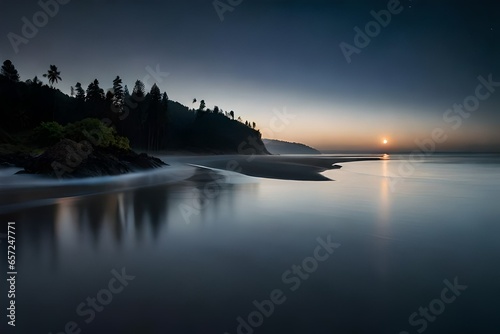 sea view with beach generated by AI technology