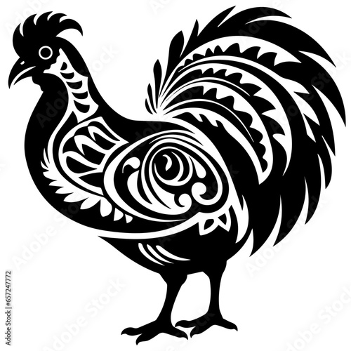 Silhouette turkey on white background. Farm animals collection. Icon