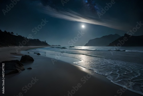 sea view with beach generated by AI technology
