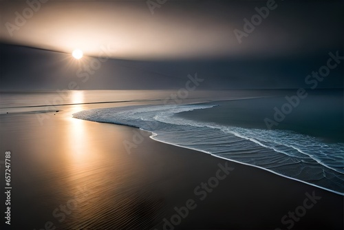 sea view with beach generated by AI technology