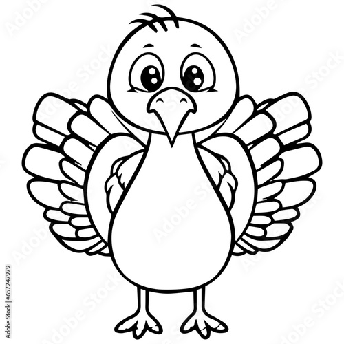 Silhouette turkey on white background. Farm animals collection. Icon