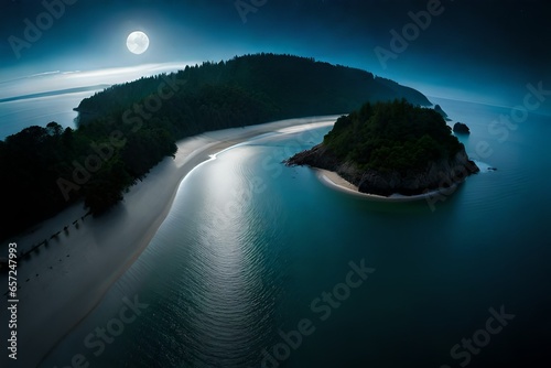 sea view with beach generated by AI technology