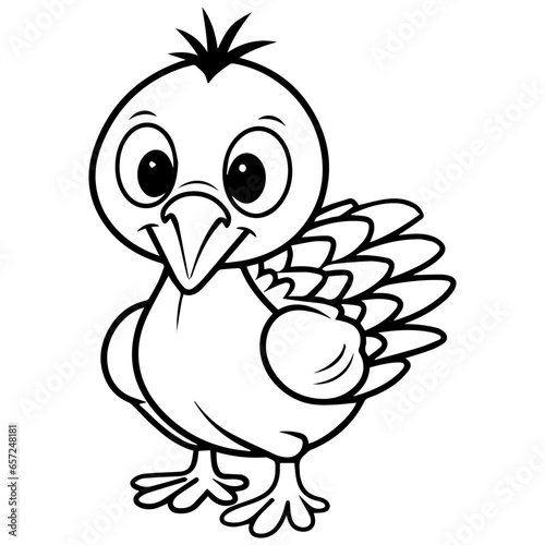 Silhouette turkey on white background. Farm animals collection. Icon