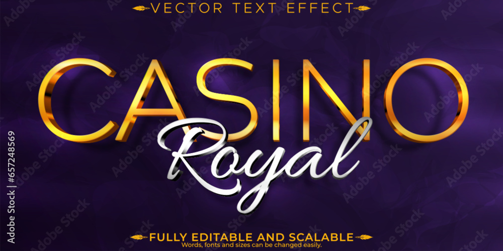Obraz premium Casino royal text effect, editable casino and vegas text style