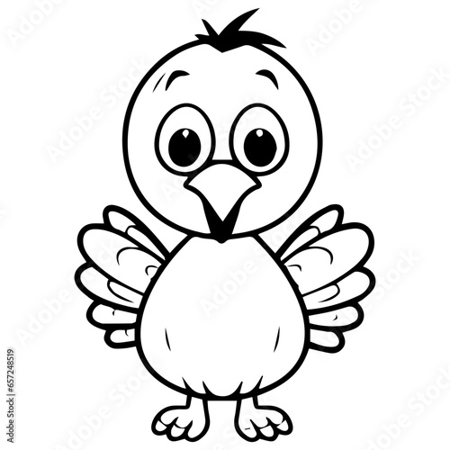 Silhouette turkey on white background. Farm animals collection. Icon