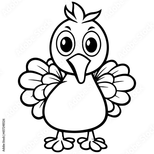 Silhouette turkey on white background. Farm animals collection. Icon