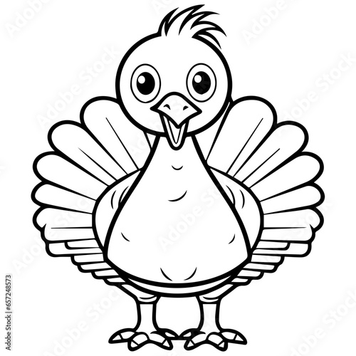 Silhouette turkey on white background. Farm animals collection. Icon