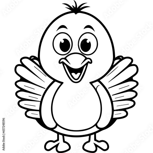 Silhouette turkey on white background. Farm animals collection. Icon