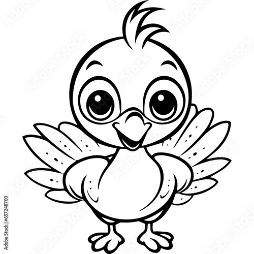 Silhouette turkey on white background. Farm animals collection. Icon