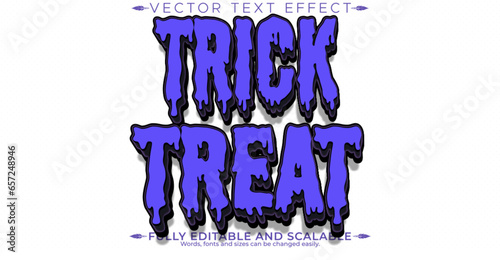 Halloween text effect, editable spooky and trick or treat customizable font style