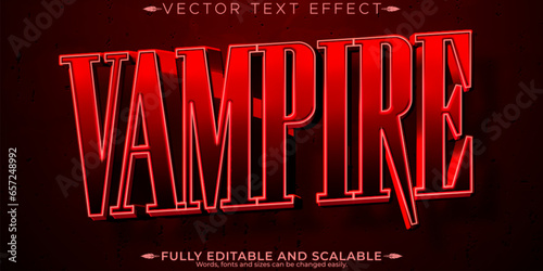 Vampire text effect, editable immortal and mysterious customizable font style