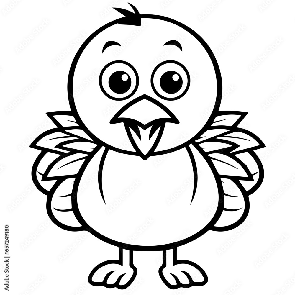 Silhouette turkey on white background. Farm animals collection. Icon