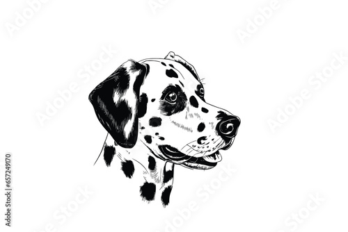 Dalmatian Charm: Captivating Vector Eyes and Spots in a Dalmatian's Gaze