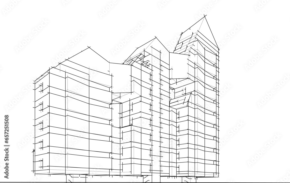 Abstract architectural drawing 3d illustration Abstract architectural drawing 3d illustration