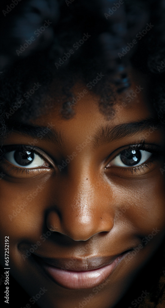 Close-up of a Black girl with Vibrant Afro Hair Close-up of a Black girl with Vibrant Afro Hair