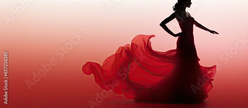 Authentic Spanish flamenco dancer silhouette non edited With copyspace for text