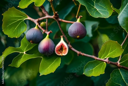 A fig tree with luscious figs hanging from its branches