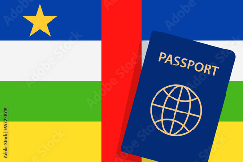 Central African Republic Passport. Afghanistan Flag Background. Vector illustration