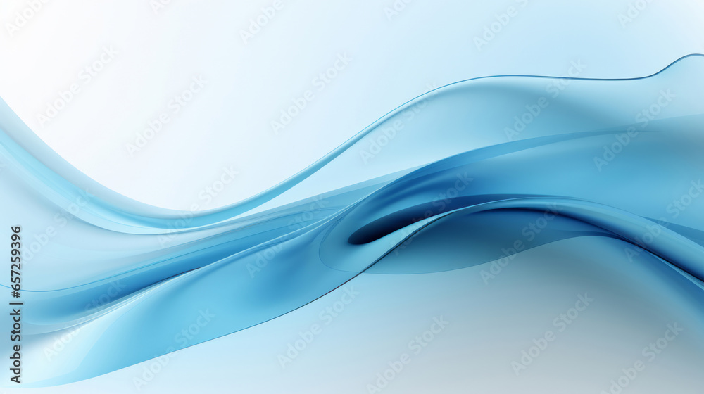 Fototapeta premium Transparent flowing waveform on white background. Abstract concept.