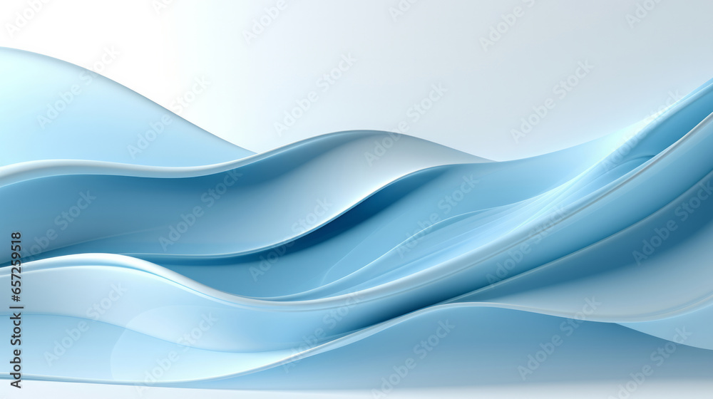 Fototapeta premium Transparent flowing waveform on white background. Abstract concept.