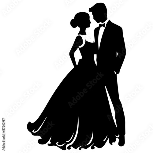 Wallpaper Mural wedding couple silhouette vector template design Torontodigital.ca