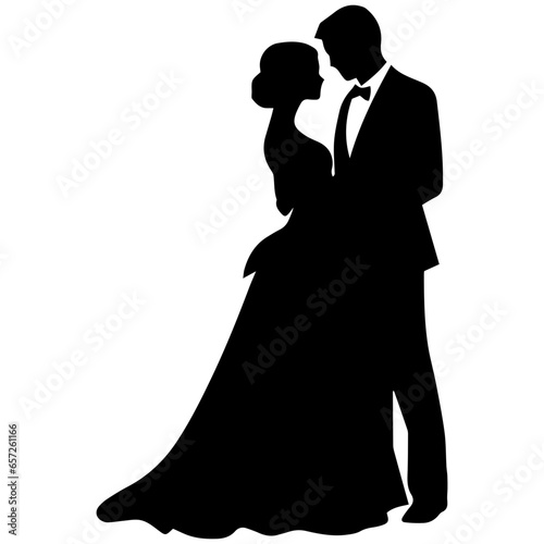 Wallpaper Mural wedding couple silhouette vector template design Torontodigital.ca