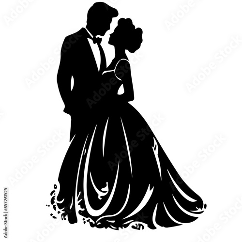 wedding couple silhouette vector template design