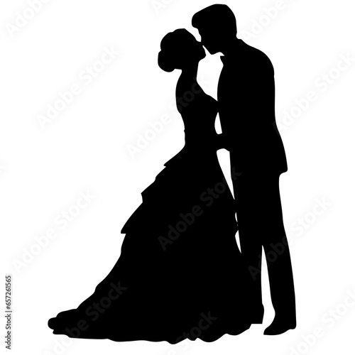 wedding couple silhouette vector template design