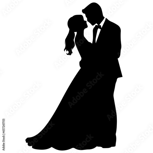 wedding couple silhouette vector template design