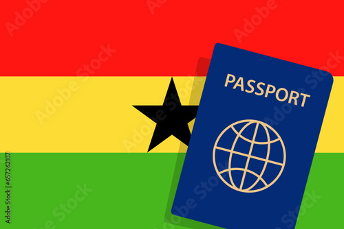 Ghana Passport. Ghana Flag Background. Vector illustration