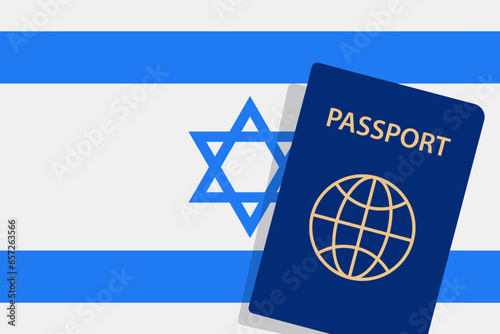 Israel Passport. Israel Flag Background. Vector illustration