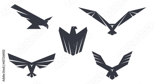 Set of eagle logo vector symbol. 