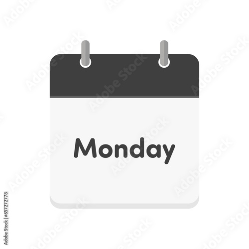 Mondayの文字とカレンダーのアイコン - シンプルな月曜日のイメージ素材 - 英語
