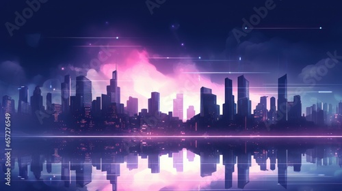 night city skyline. Generative AI