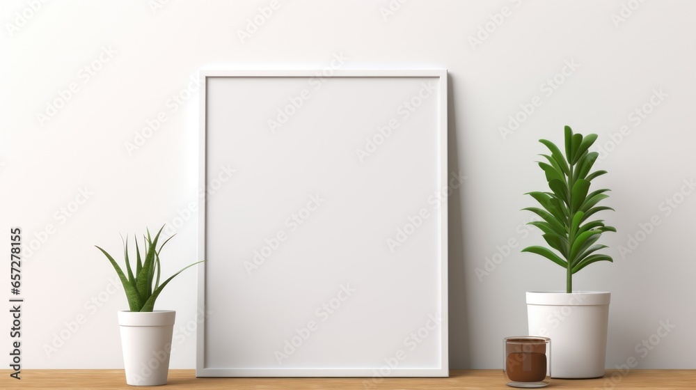 frame on the wall. Generative AI frame on the wall. Generative AI