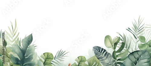 Tropical leaf wallpaper with a watercolor texture inspired by nature #657281918