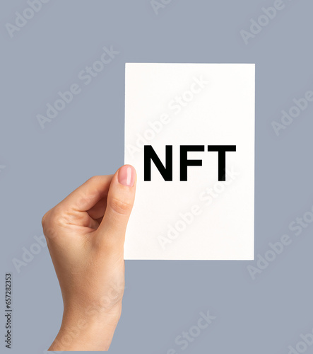 NFT, non-fungible token, blockchain art market concept photo