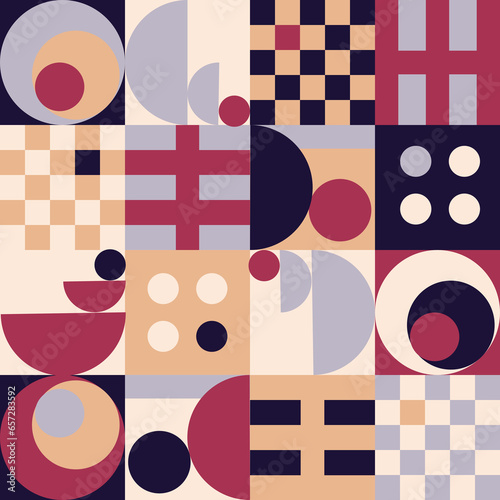 Geometry minimalistic artwork poster with simple shape and figure. Abstract vector pattern design in Scandinavian style for web banner, business presentation, branding package, fabric print