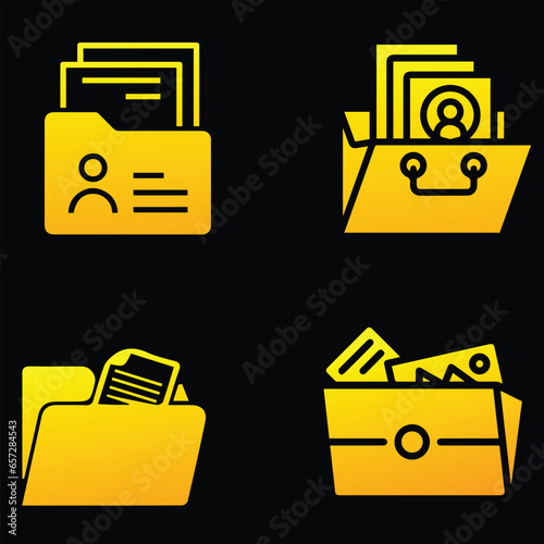 Portfolio icons - Usually refers to graphical symbols representing portfolios. These icons can vary widely in style and design but generally aim to depict the concept of a portfolio. 