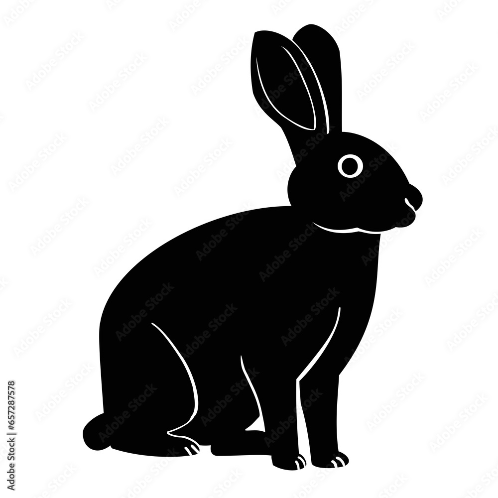 Obraz premium Rabbit or Hare Silhouette Drawing
