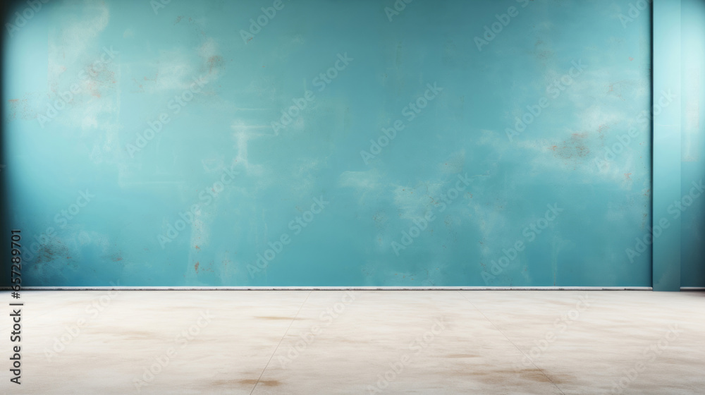 Minimal abstract empty interior background. Blue walls. Wooden floor. Minimal abstract empty interior background. Blue walls. Wooden floor.