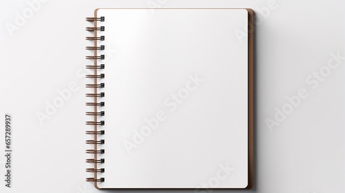 blank open notebook ring binder isolated on white photo