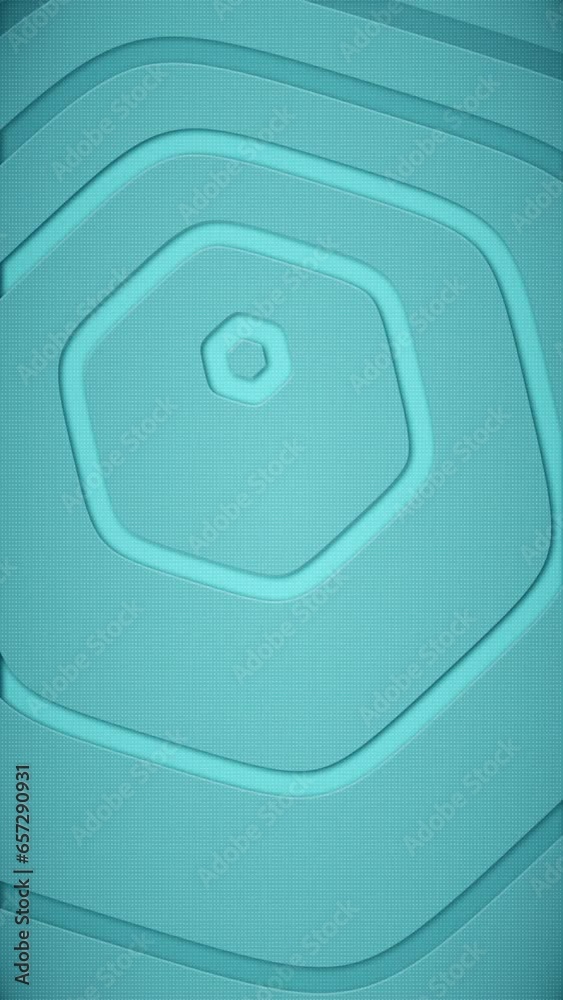 Vertical video - green halftone geometric shapes background with gently radiating rounded hexagons. Full HD and looping motion background animation.