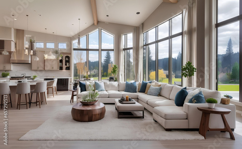 A living room interior in new luxury home.