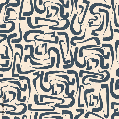 Curled Pattern, vector seamless pattern. Repeating background. Tileable wallpaper print. 